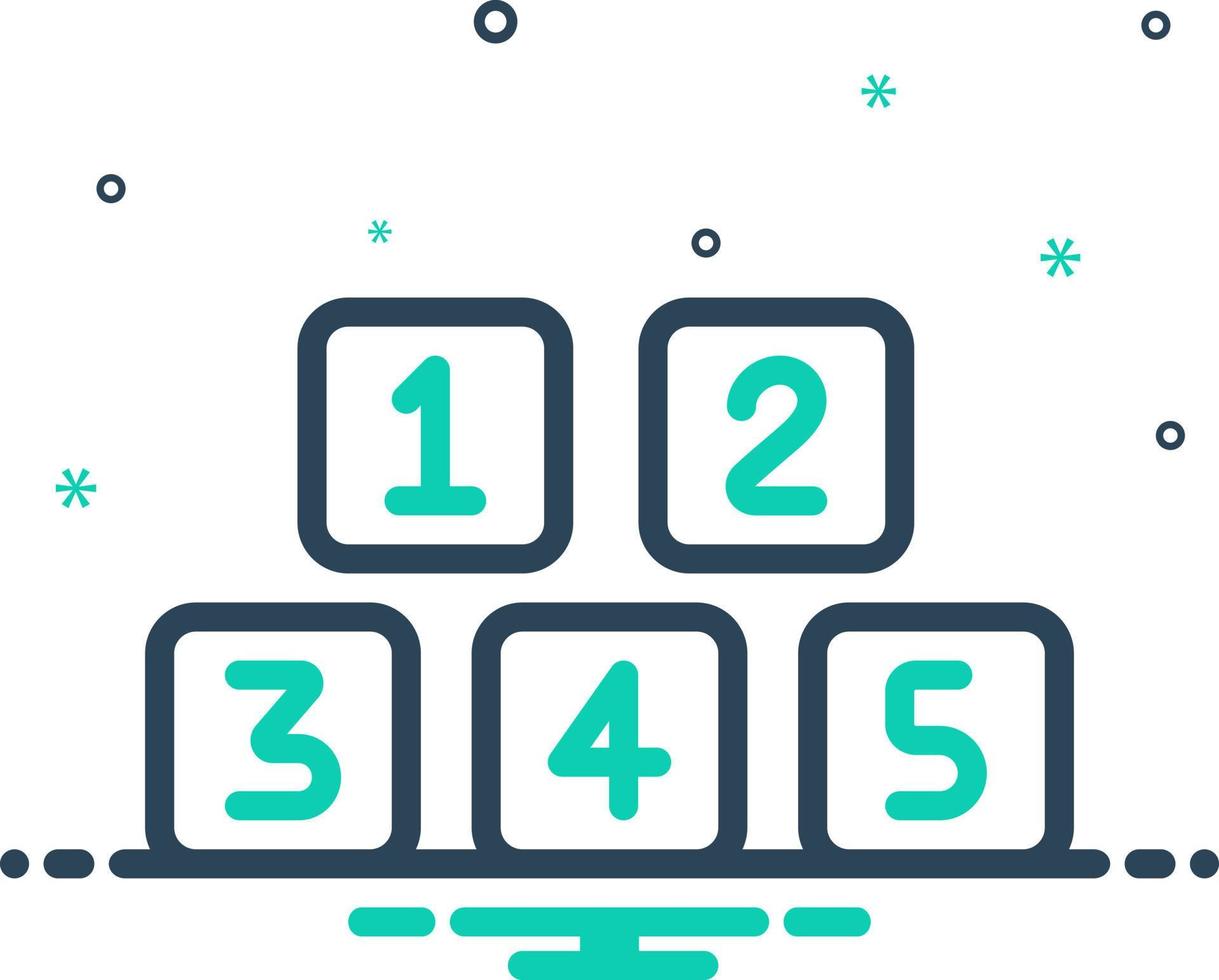 mix icon for number vector