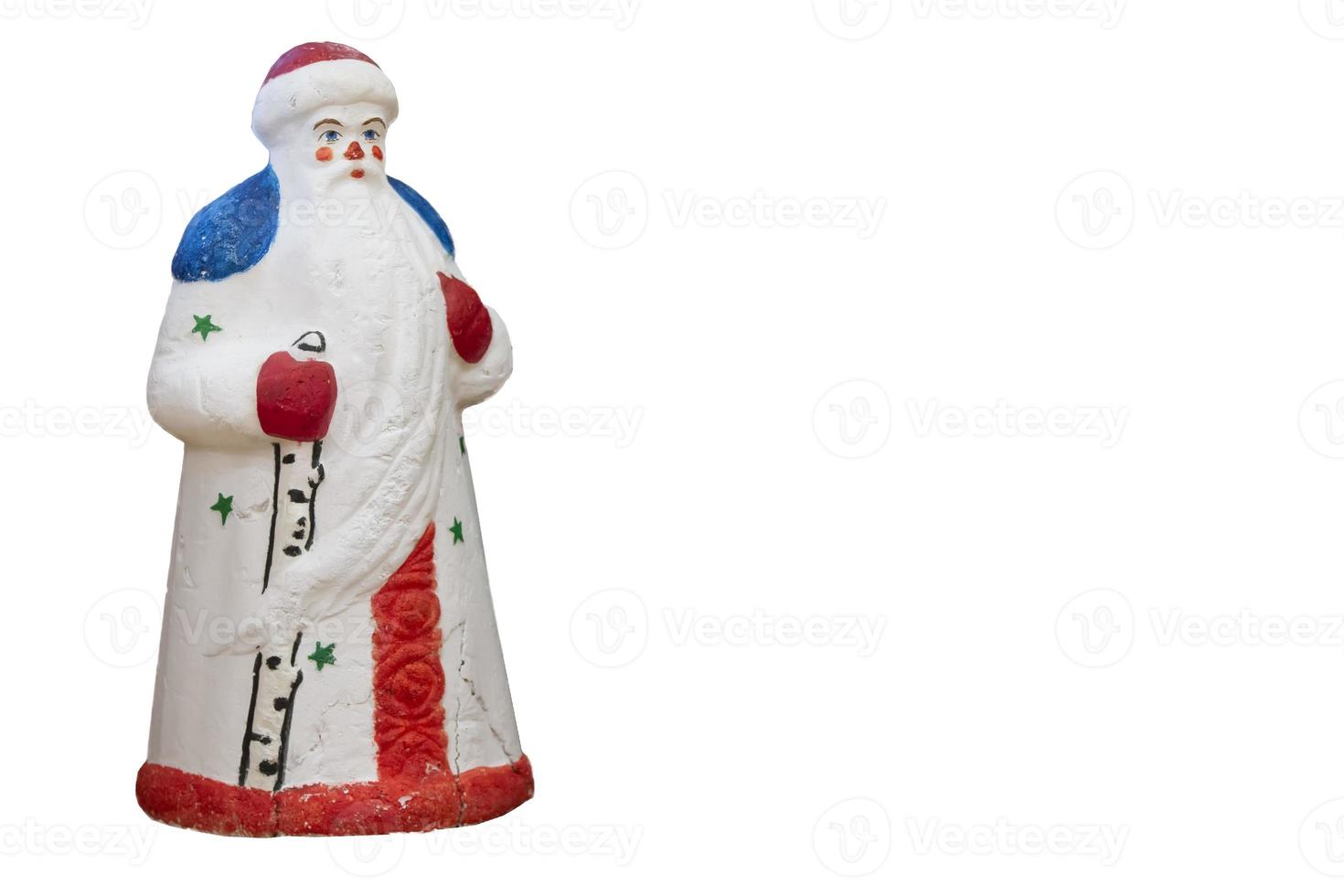 Toy retro Russian Santa Claus on a white background. photo