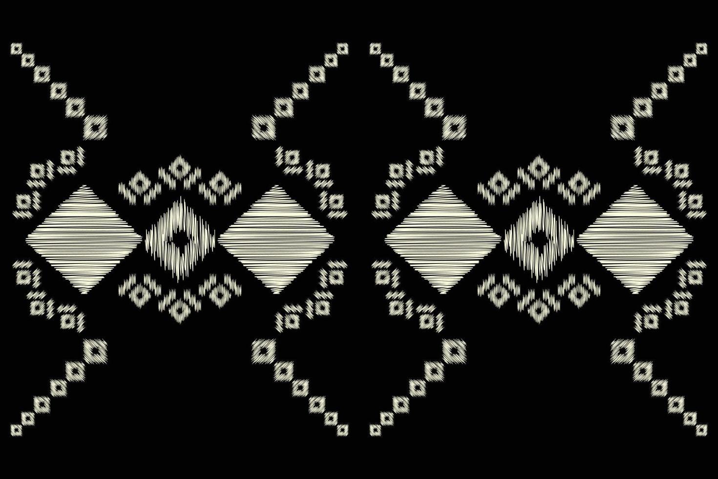 Ethnic Ikat fabric pattern geometric style.African Ikat embroidery Ethnic oriental pattern navy blue background. Abstract,vector,illustration.For texture,clothing,wrapping,decoration,carpet. vector