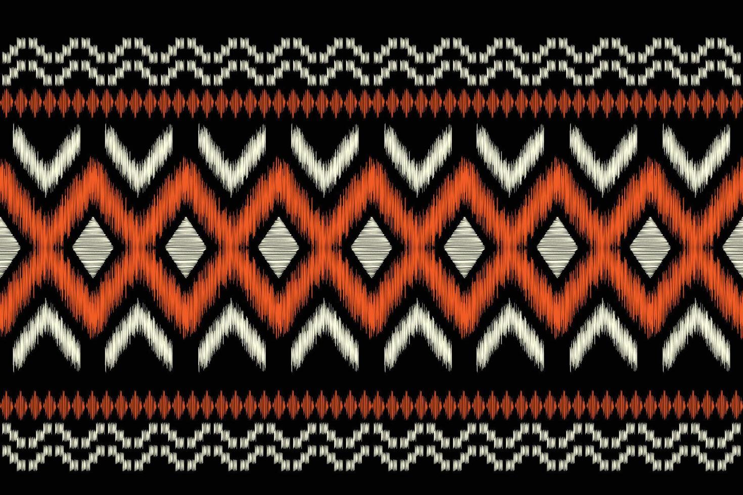 Ethnic Ikat fabric pattern geometric style.African Ikat embroidery Ethnic oriental pattern navy blue background. Abstract,vector,illustration.For texture,clothing,wrapping,decoration,carpet. vector