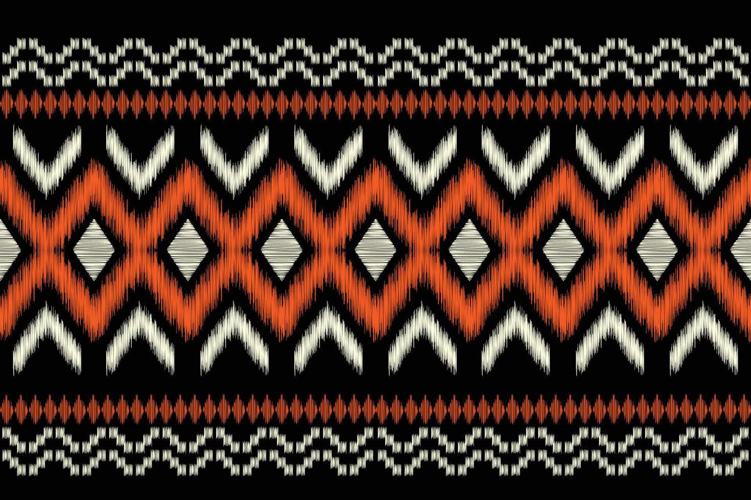 Ethnic Ikat fabric pattern geometric style.African Ikat embroidery Ethnic oriental pattern navy blue background. Abstract,vector,illustration.For texture,clothing,wrapping,decoration,carpet. vector