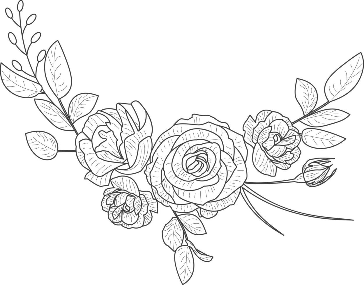 Beautiful hand drawn illustration of peony on a white background. vector