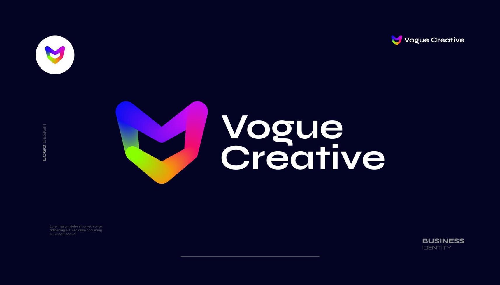 Creative and Vibrant Letter V Logo Design with Colorful Gradient Concept. V Logo with Blend Style for Business and Technology Brand Identity vector