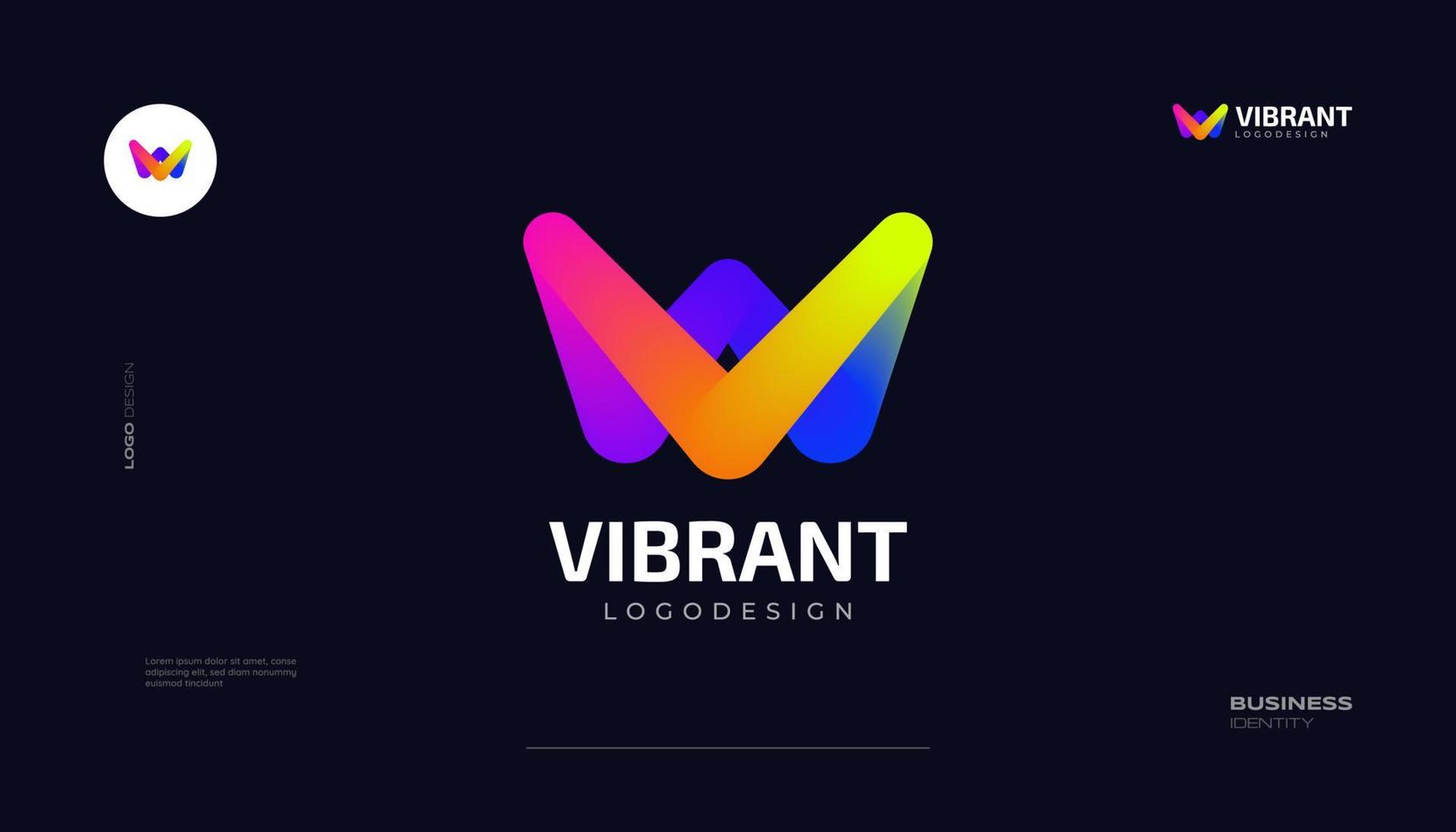 MW or WM Initial Logo Design with Vibrant and Colorful Gradient Style. Suitable for Business and Technology Logo vector