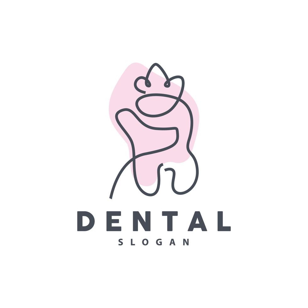 logotipo de diente, vector de salud dental, ilustración de marca de cuidado