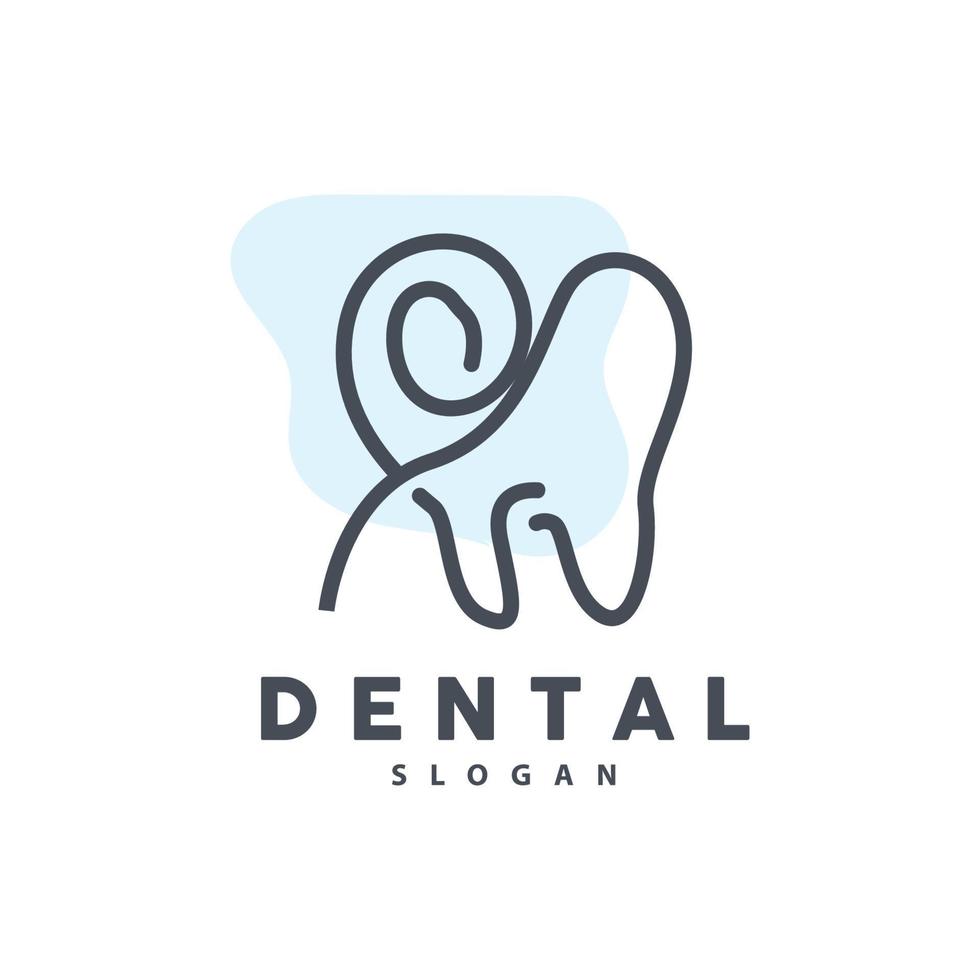 logotipo de diente, vector de salud dental, ilustración de marca de cuidado