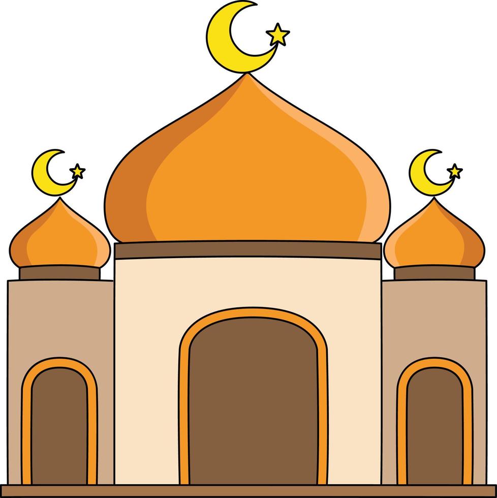 mezquita dibujos animados de colores clipart ilustración vector