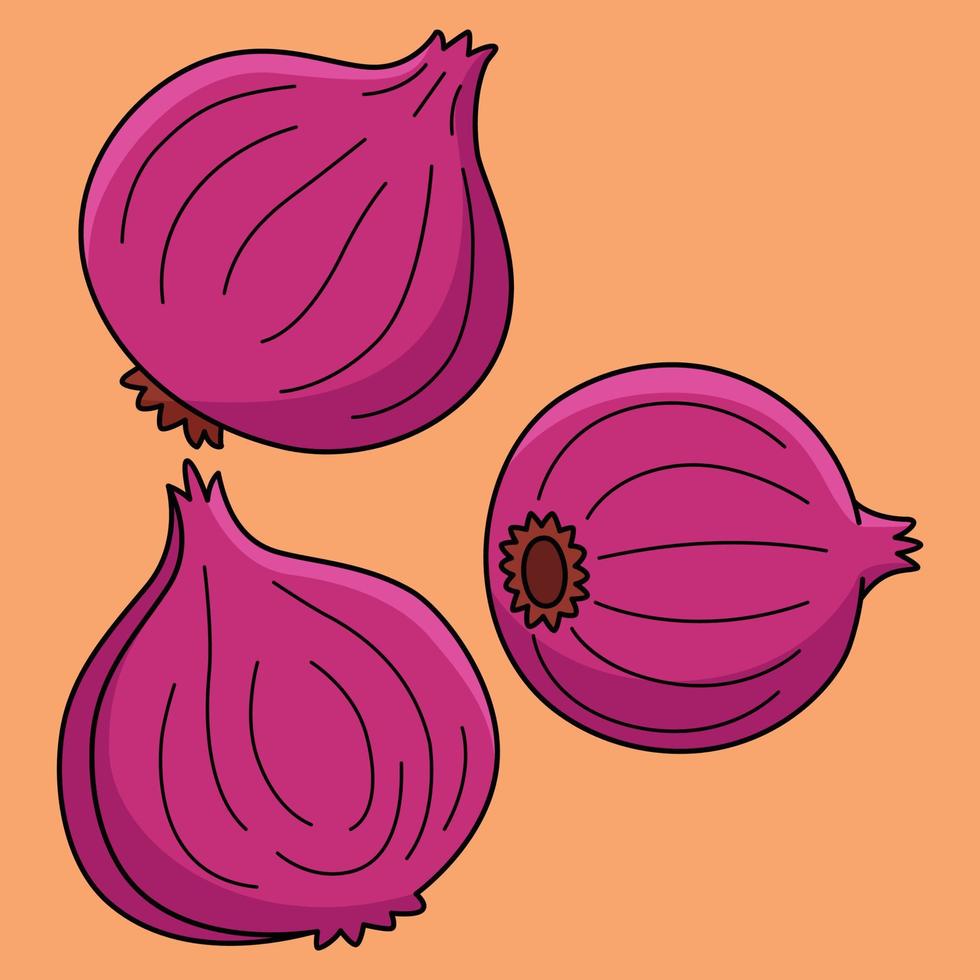 Onion Vegetable Colored Cartoon Illustration vector