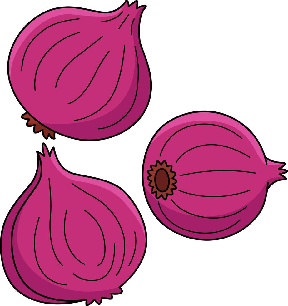 Onion Vegetable Cartoon Colored Clipart vector