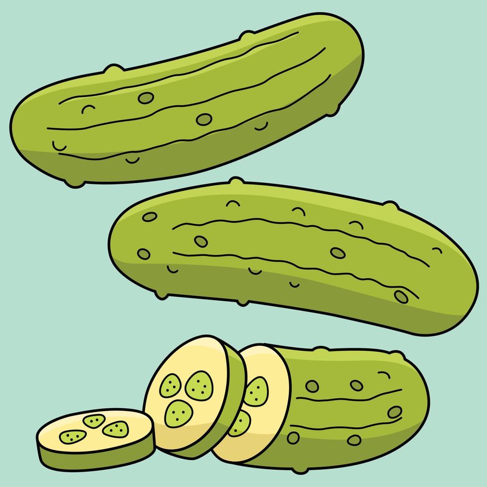 pepinillo vegetal de colores dibujos animados ilustración vector