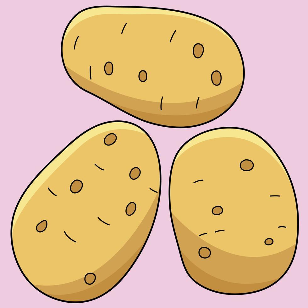 Potato Vegetable Colored Cartoon Illustration vector