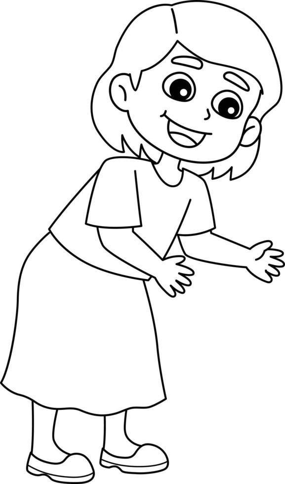 Happy Mother Isolated Coloring Page for Kids vector