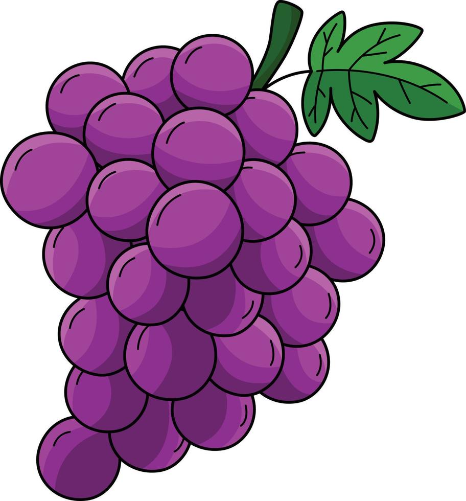 Grapes Fruit Cartoon Colored Clipart Illustration vector