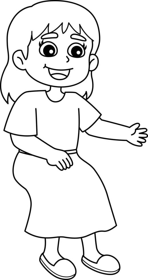 Sitting Mother Isolated Coloring Page for Kids vector