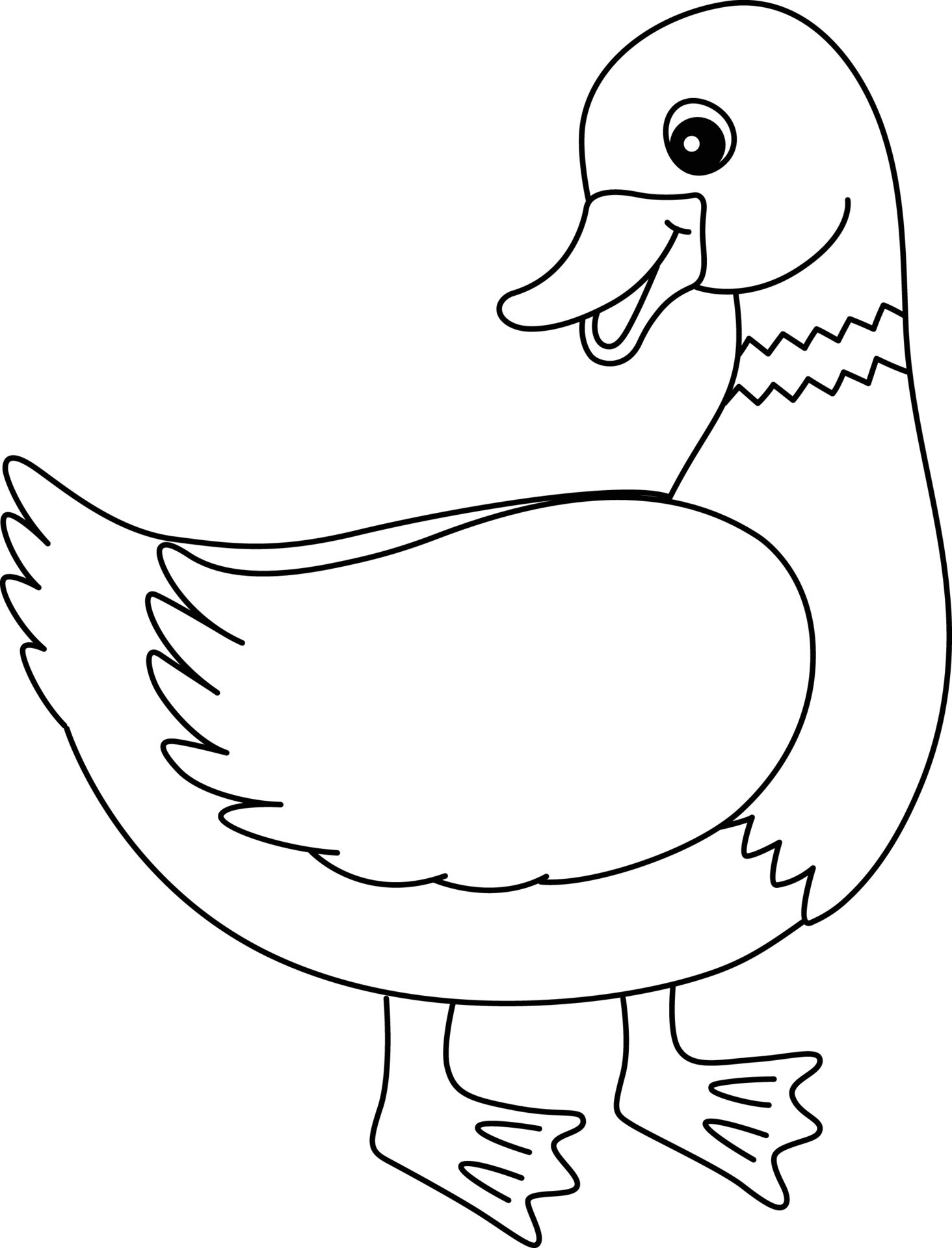Duck Black And White Clipart