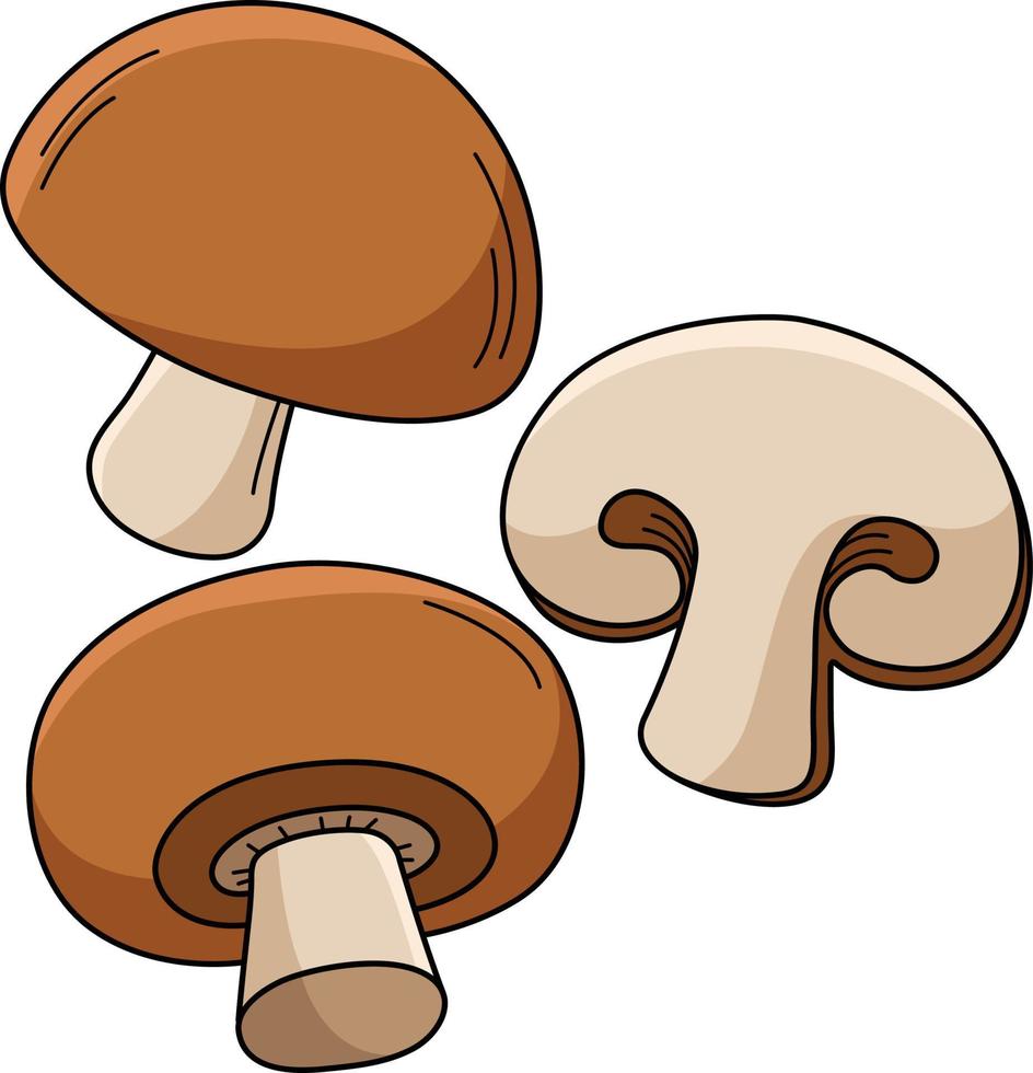 Mushroom Vegetable Cartoon Colored Clipart 21964680 Vector Art at Vecteezy
