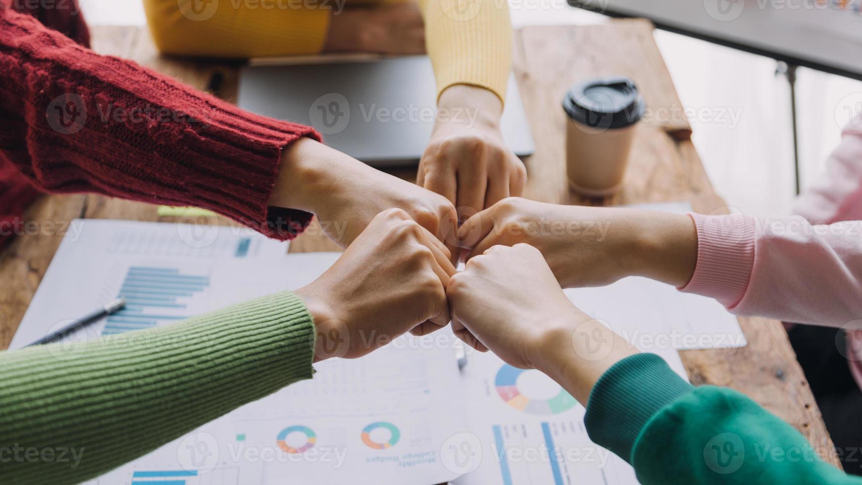 Businesswoman handshake and business people. Successful business handshake concept. photo