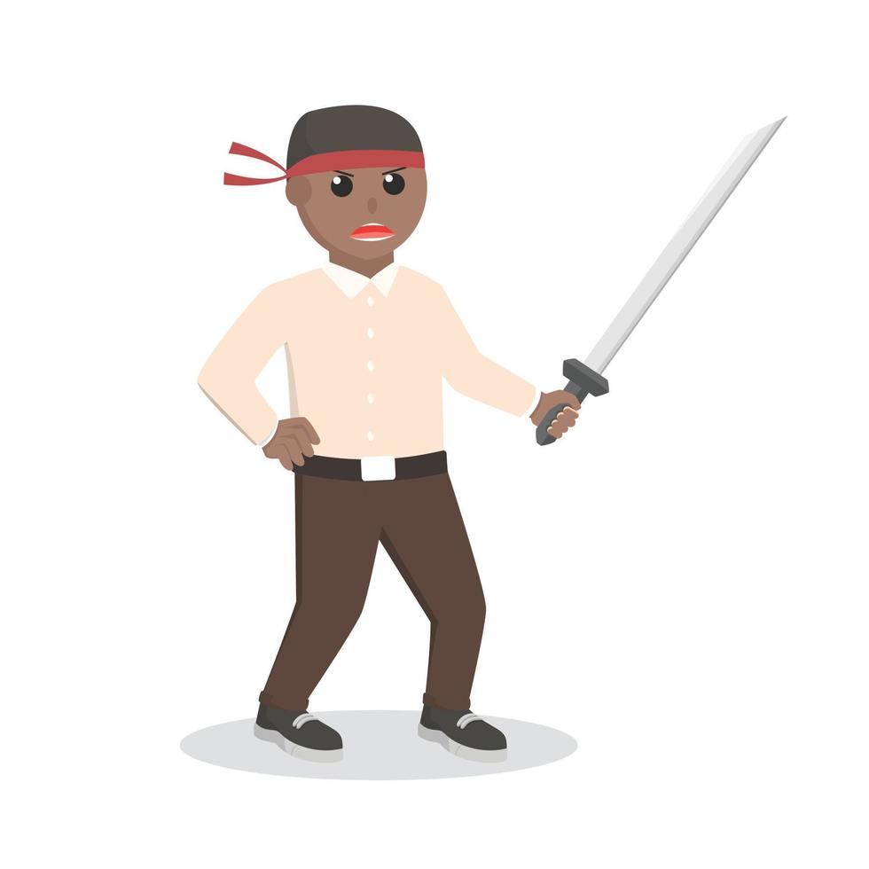 office warrior african with sword vector