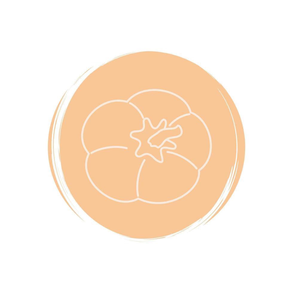 Cute Pumpkin icon vector, illustration on circle with brush texture, for social media story and instagram highlights vector