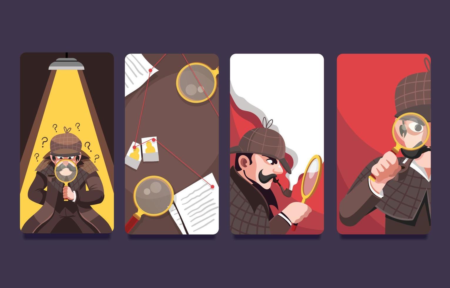 Detective Concept for Social Media Story vector