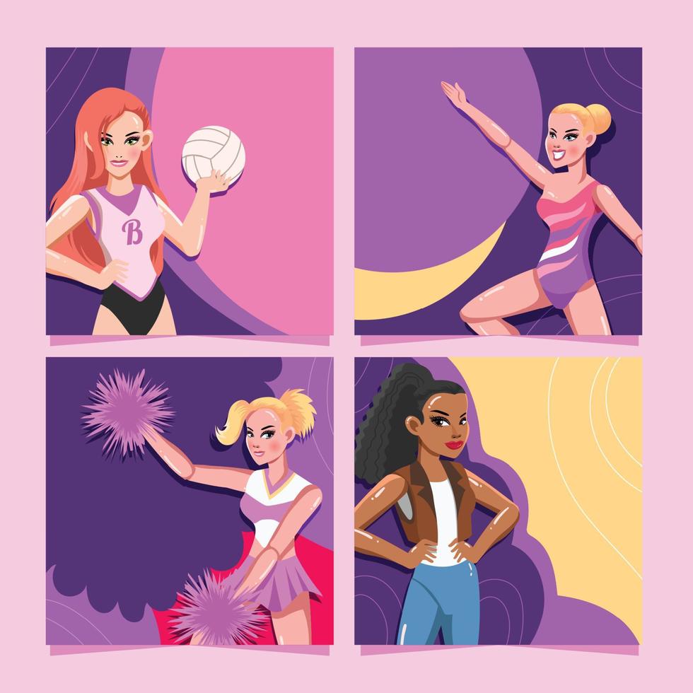 Girl Doll for Social Media Post vector