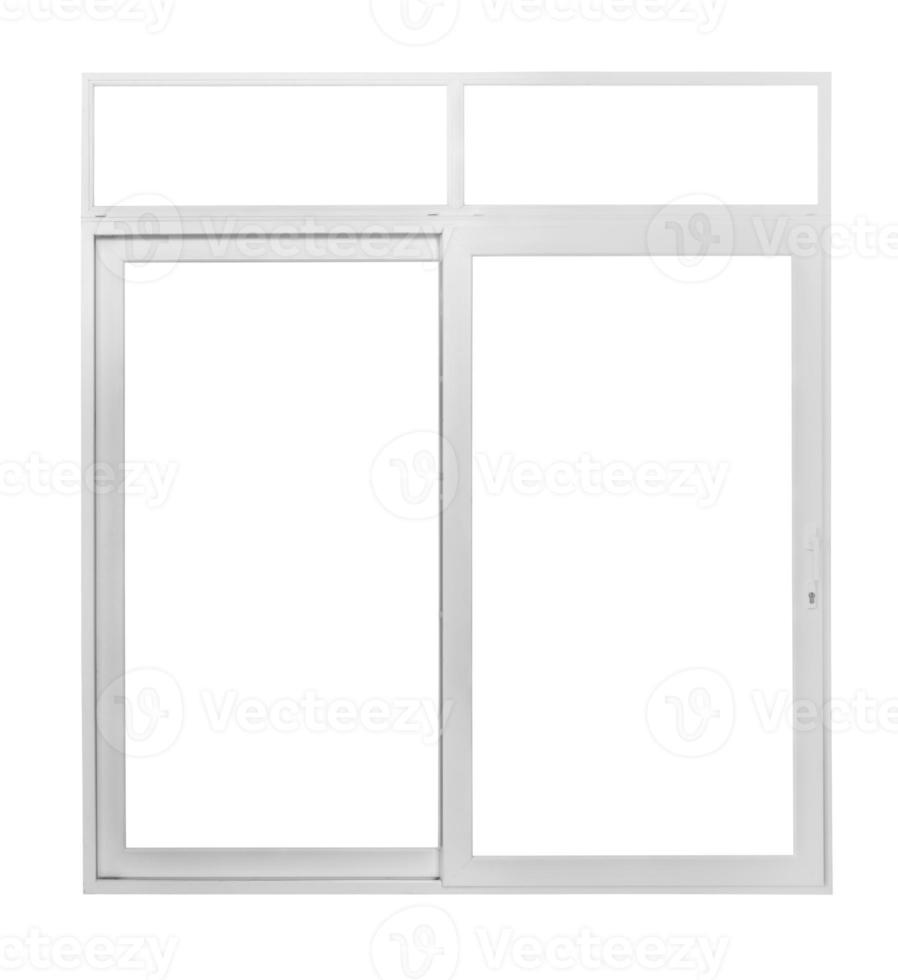 Real modern house window frame isolated on white background photo