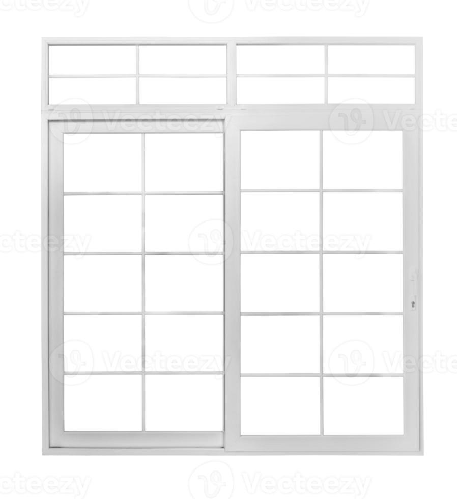 Real vintage house window frame isolated on white background photo