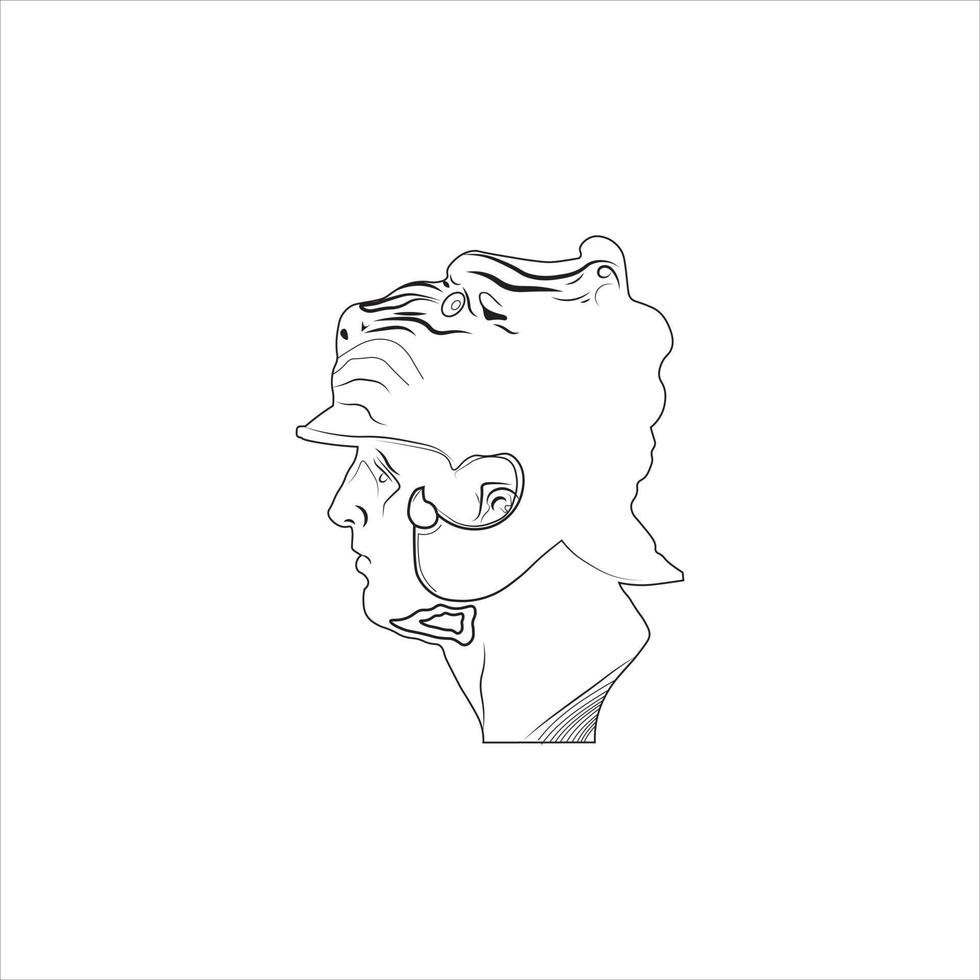 Alexander head outline art vector