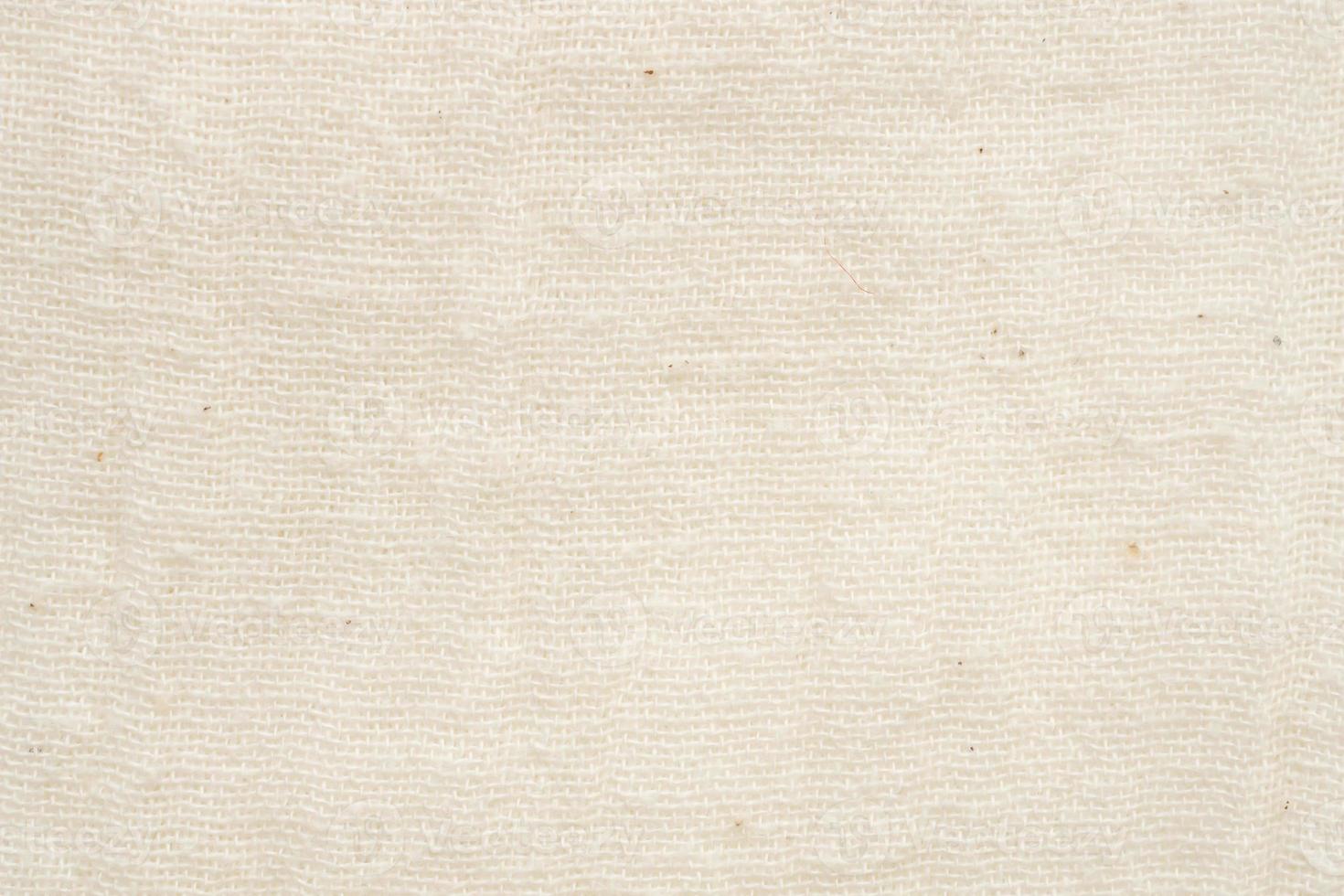 White handmade linen canvas fabric texture background photo