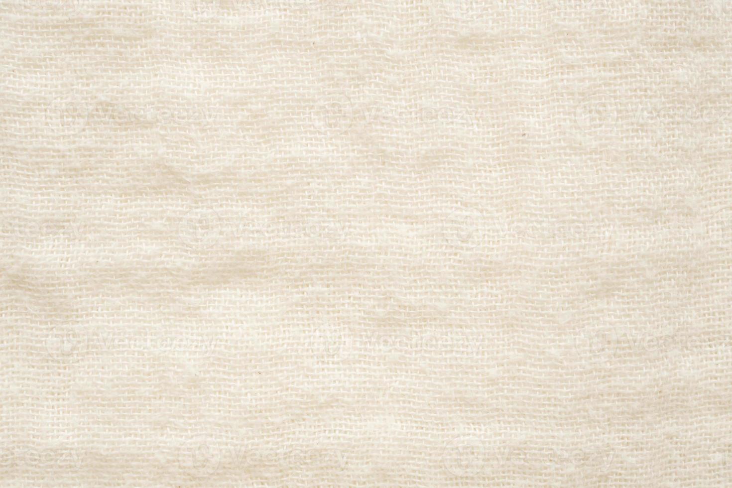 White handmade linen canvas fabric texture background photo