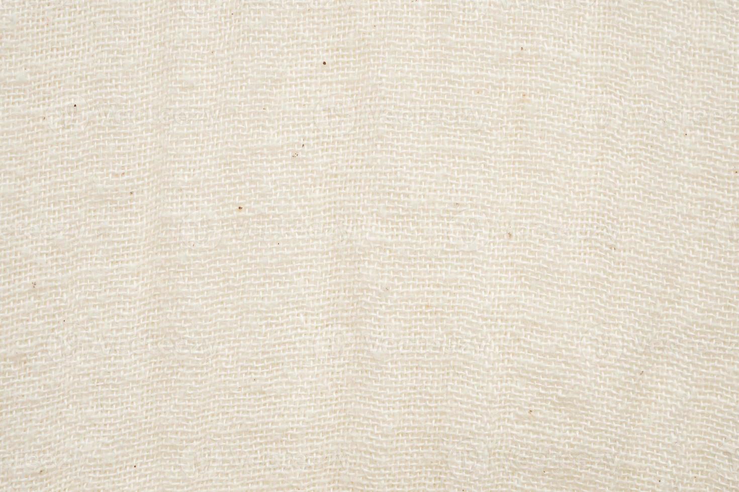 White handmade linen canvas fabric texture background photo