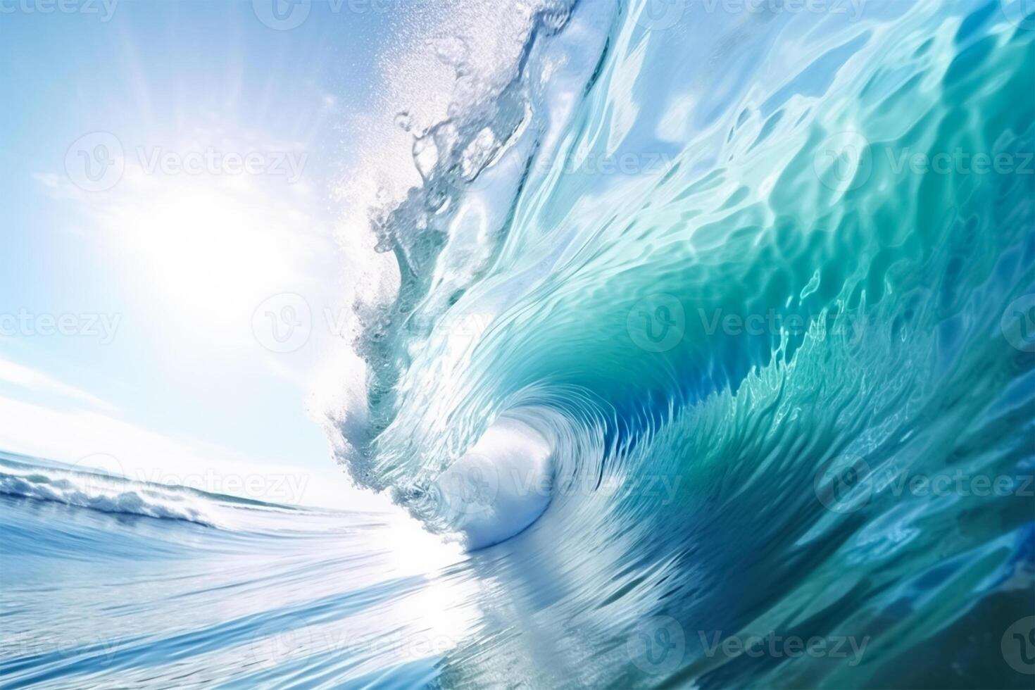 Sea water ocean wave, inside view. photo