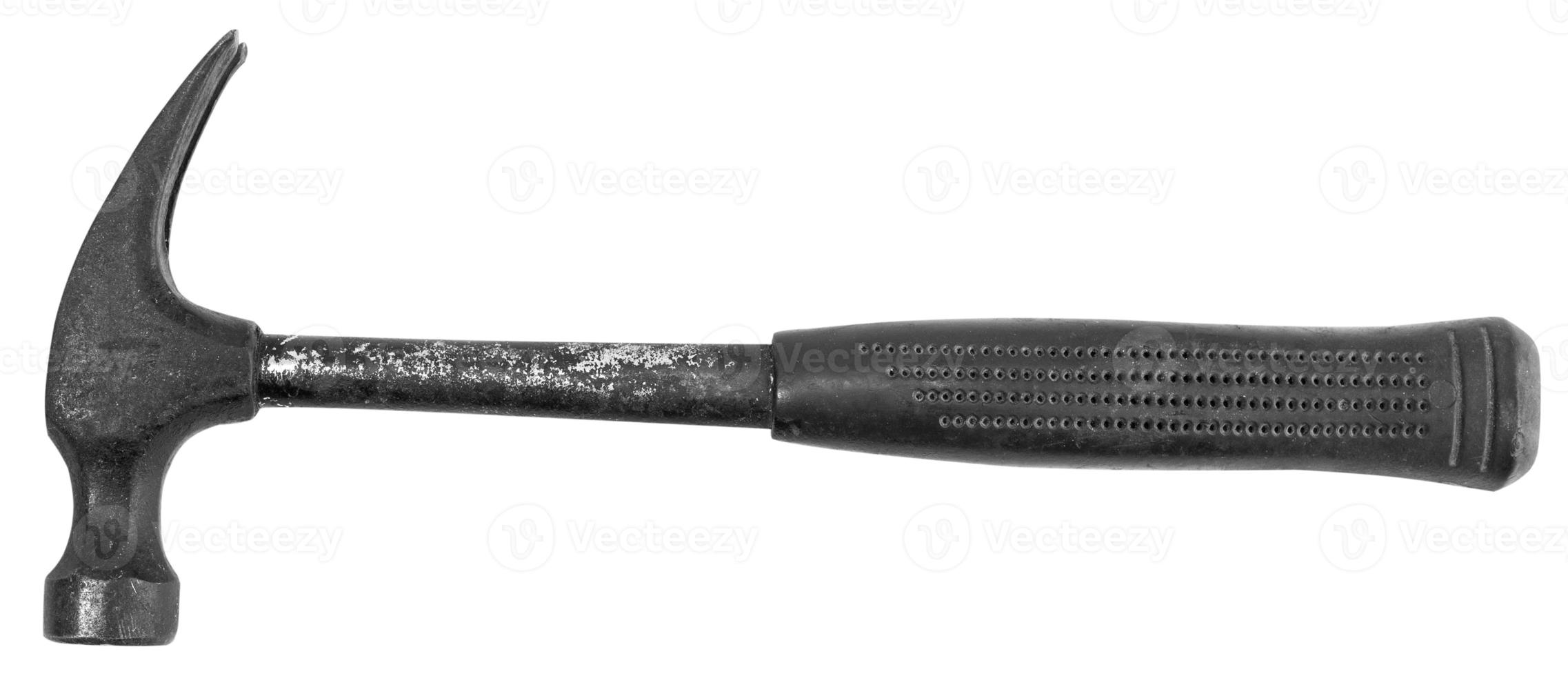 Worn claw hammer isolated on white background photo