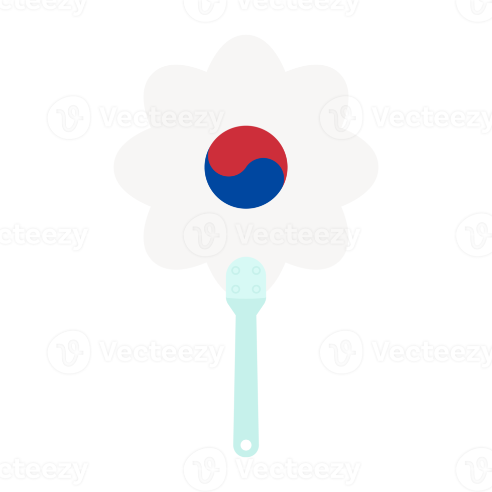 Aesthetic Manual Handle Hand Fan Taeguk Flag png