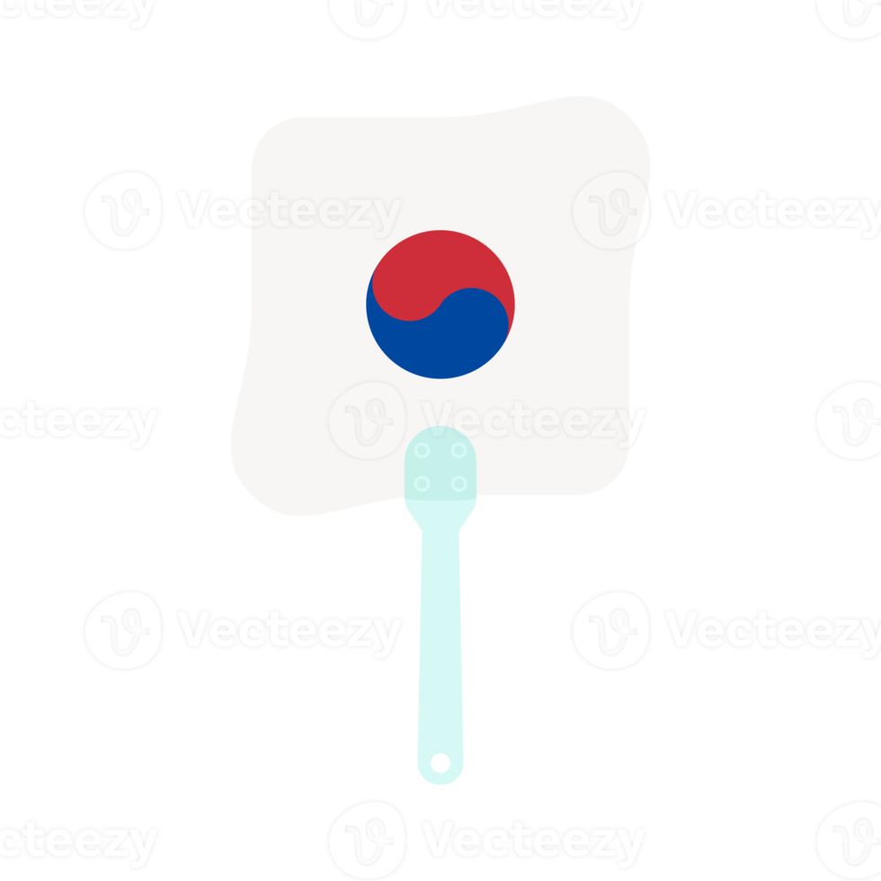 Aesthetic Manual Handle Hand Fan Taeguk Flag png