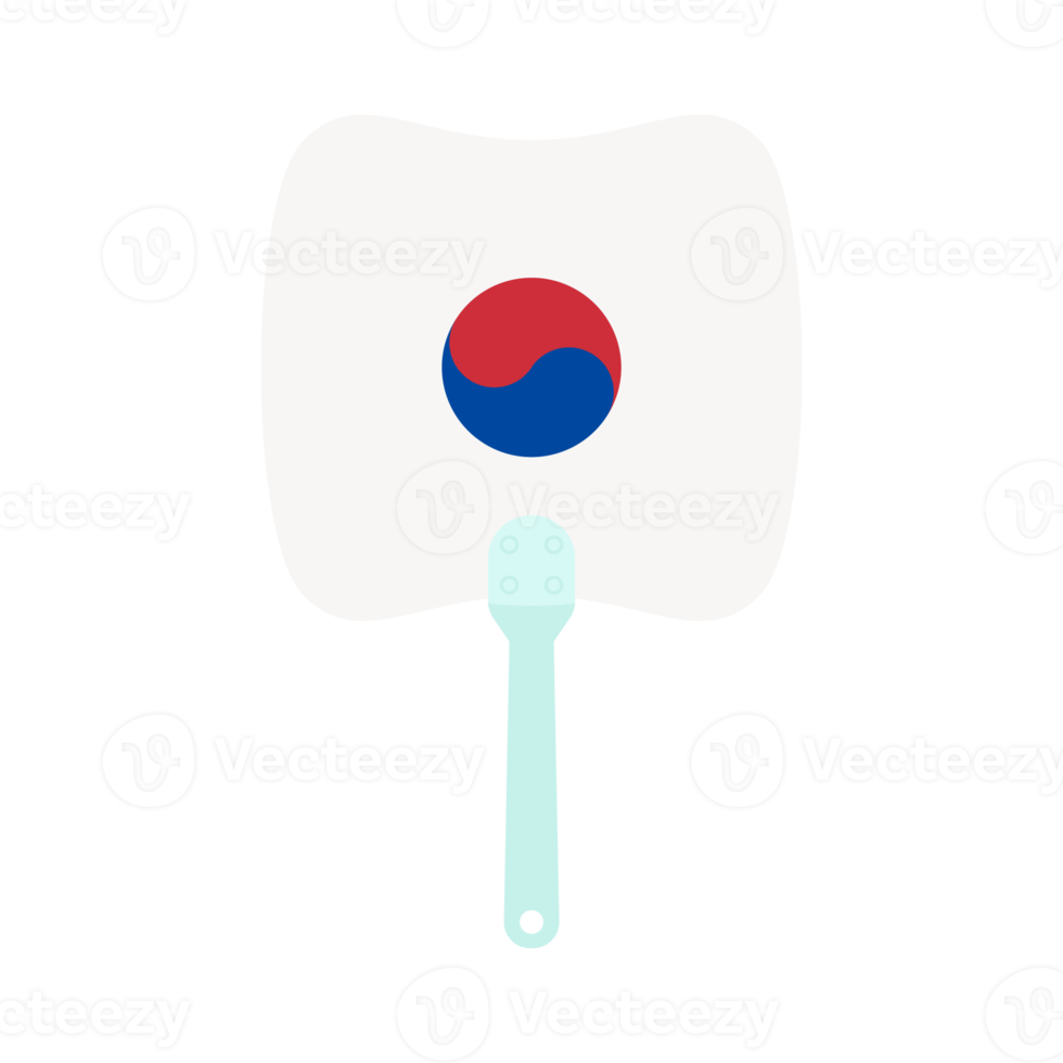 Aesthetic Manual Handle Hand Fan Taeguk Flag png