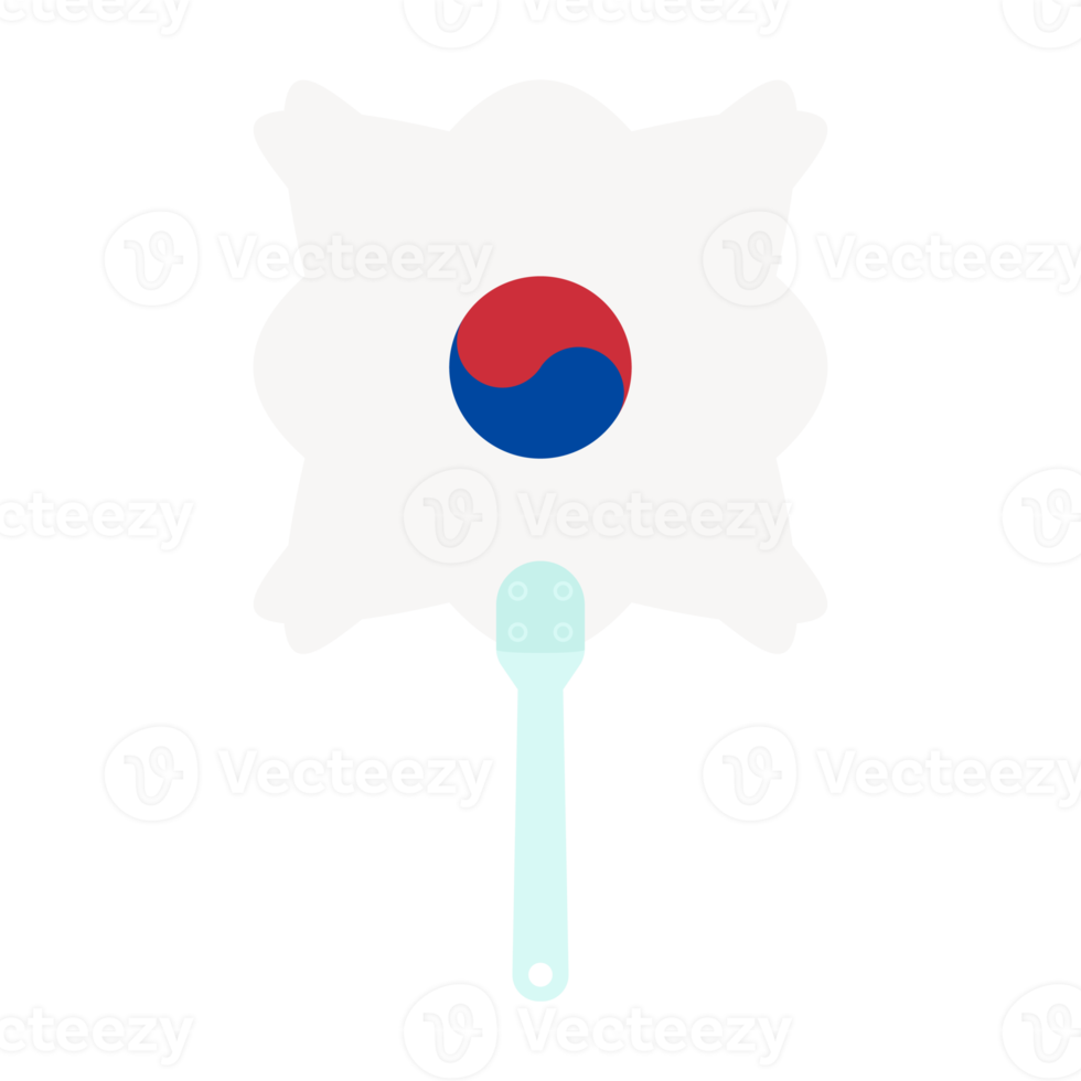 Aesthetic Manual Handle Hand Fan Taeguk Flag png