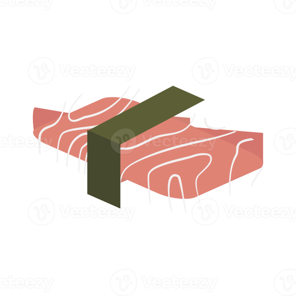 Tuna Meat Slice Sushi Rice Nori Seaweed Food png