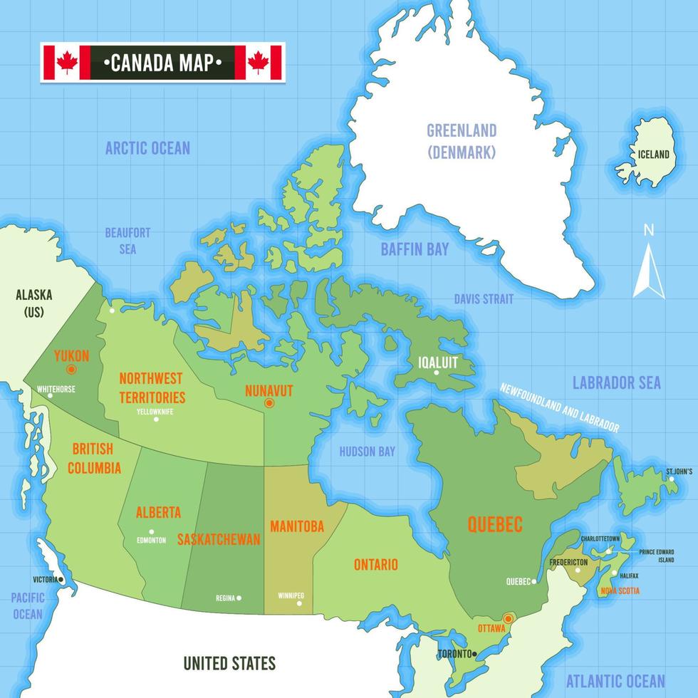 mapa del país de canadá vector