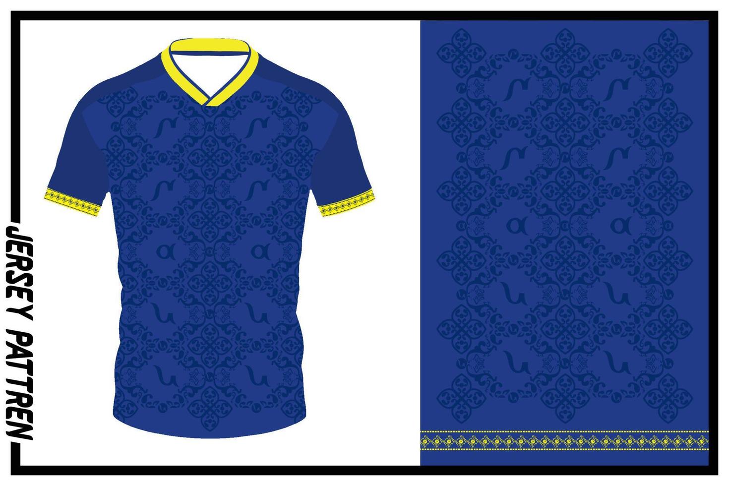 Mock up soccer jersey Batik fabric pattern Free Vector