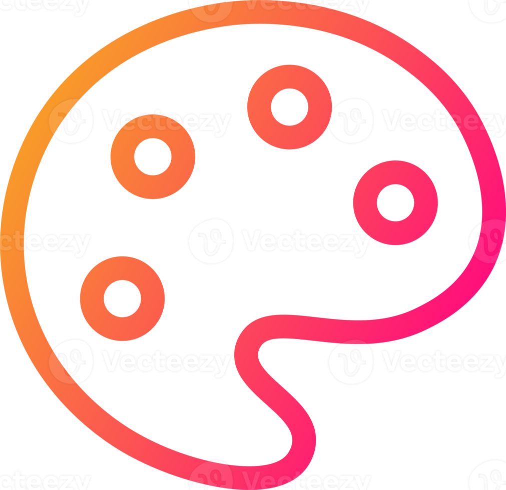 Palette icon in gradient colors. Art signs illustration. png
