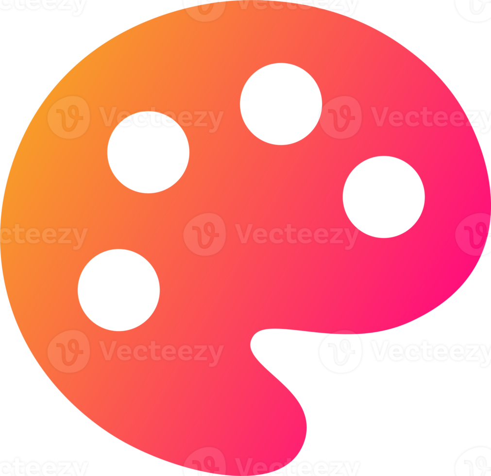 Palette icon in gradient colors. Art signs illustration. png
