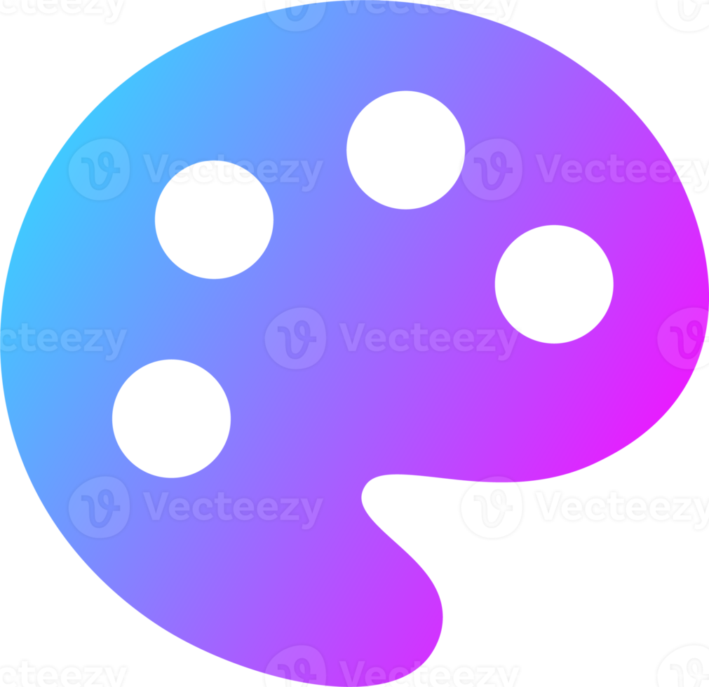 Palette icon in gradient colors. Art signs illustration. png