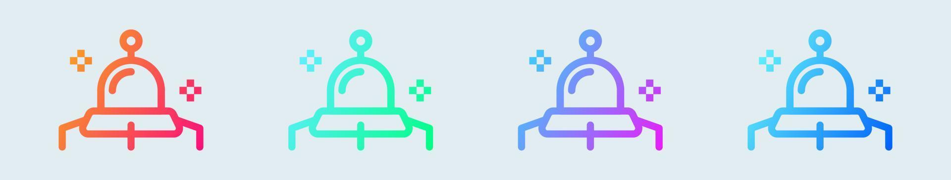 Ufo line icon in gradient colors. Alien space ship signs vector illustration.