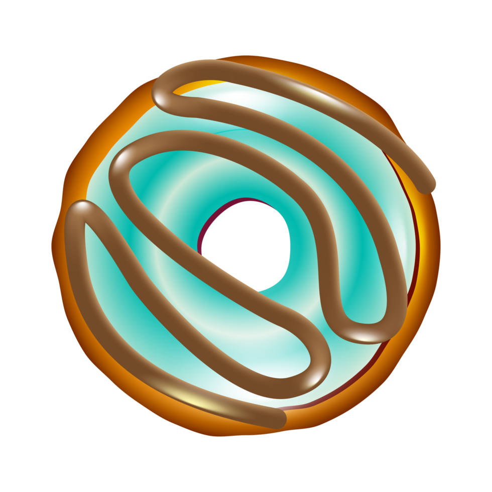 realistisch donut taart icoon. donut desserts met chocola room suikerglazuur en hagelslag. png