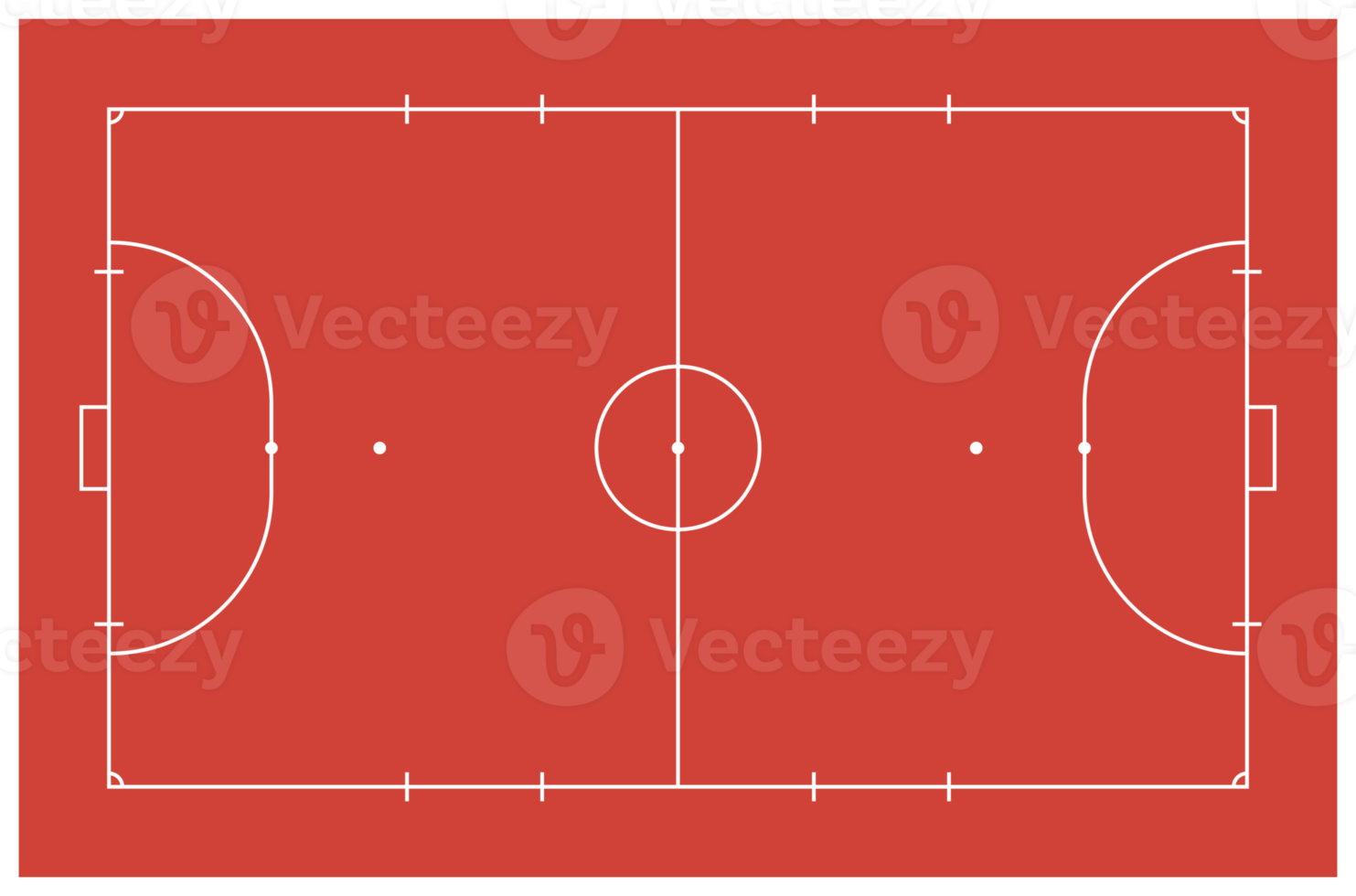 Futsal court or Indoor Soccer Field Layout for Illustration, Pictogram, Infographic, Background or for Graphic Design Element. Format PNG