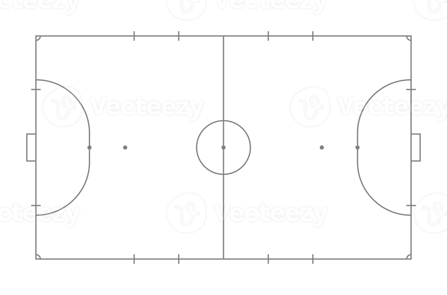 futsal domstol eller inomhus- fotboll fält layout för illustration, piktogram, infografik, bakgrund eller för grafisk design element. formatera png