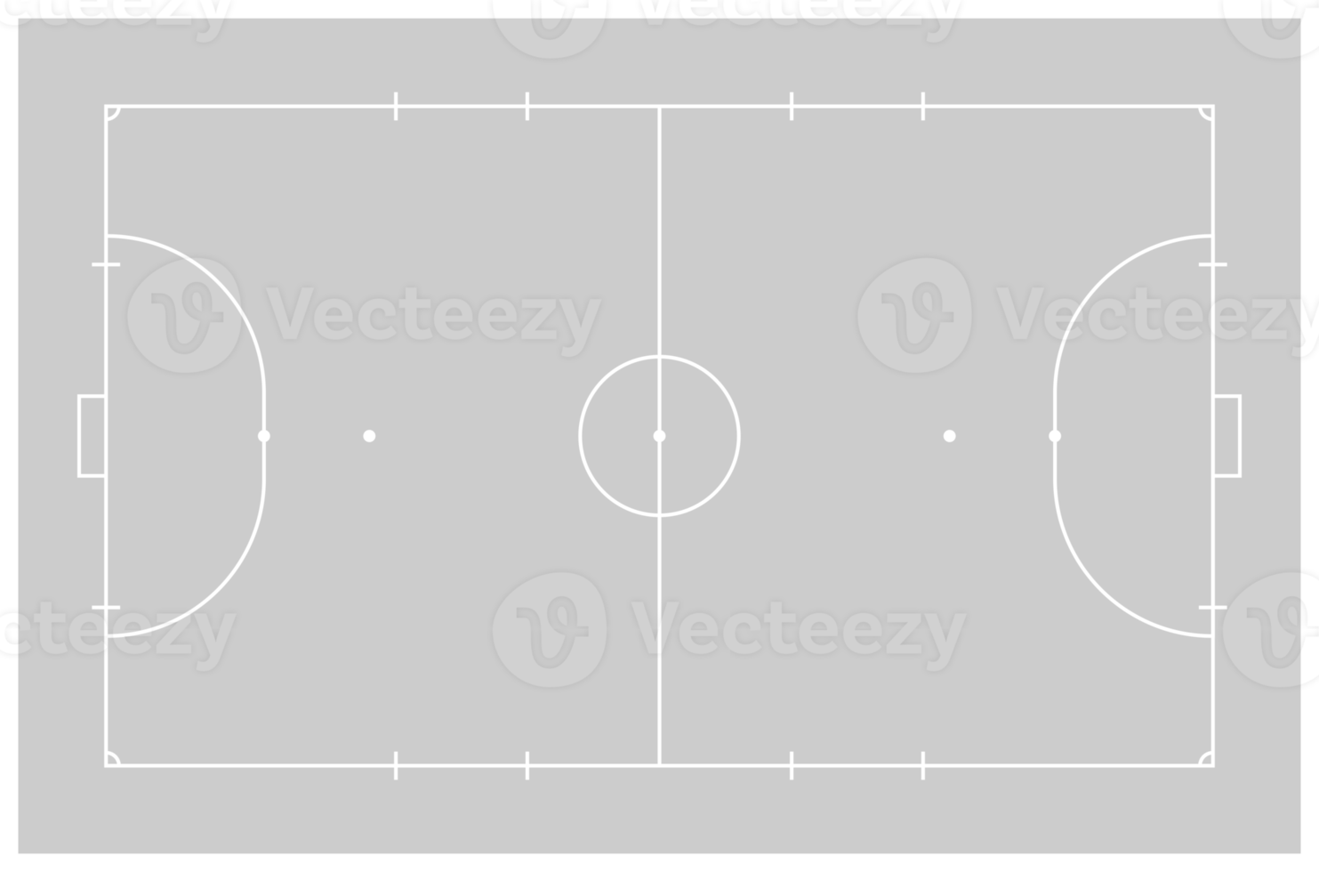 Futsal court or Indoor Soccer Field Layout for Illustration, Pictogram, Infographic, Background or for Graphic Design Element. Format PNG