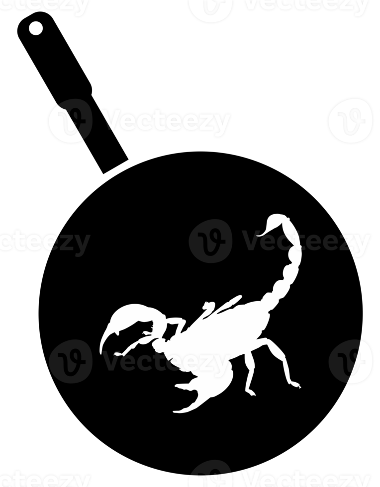 escorpión en el pan silueta para extraño o extremo o exótico alimento, tradicional comida en asiático país, culinario firmar para icono símbolo, aplicaciones, pictograma, logo, sitio web, o gráfico diseño elemento. png
