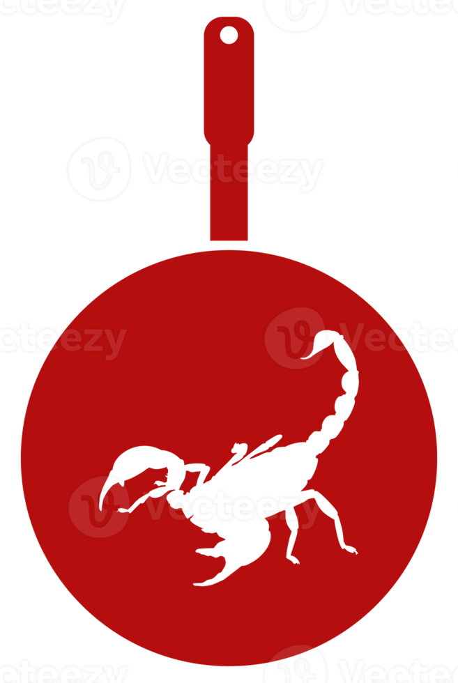 Skorpion auf das schwenken Silhouette zum bizarr oder extrem oder exotisch Essen, traditionell Essen im asiatisch Land, kulinarisch Zeichen zum Symbol Symbol, Apps, Piktogramm, Logo, Webseite, oder Grafik Design Element. png